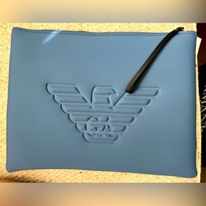 Giorgio Armani XL Neoprene Zip Pouch NWT